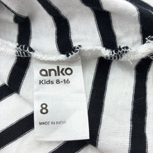 Load image into Gallery viewer, Girls Anko, black and white stripe cotton dress, GUC, size 8, L: 59cm