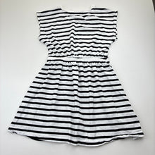 Load image into Gallery viewer, Girls Anko, black and white stripe cotton dress, GUC, size 8, L: 59cm