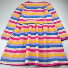 Load image into Gallery viewer, Girls KID, striped fleece lined sweater dress, NEW, size 6, L: 64cm