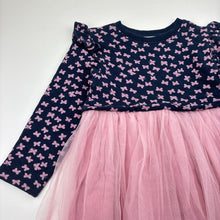 Load image into Gallery viewer, Girls Milkshake, spliced navy and pink long sleeve dress, GUC, size 6, L: 56cm