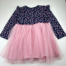 Load image into Gallery viewer, Girls Milkshake, spliced navy and pink long sleeve dress, GUC, size 6, L: 56cm