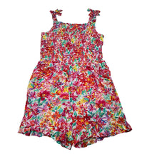 Load image into Gallery viewer, Girls St Bernard, colourful floral lightweight summer playsuit, GUC, size 8,