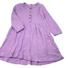 Load image into Gallery viewer, Girls Cotton On, Purple waffle long-sleeve dress, GUC, size 6, L: 60cm