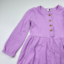 Load image into Gallery viewer, Girls Cotton On, Purple waffle long-sleeve dress, GUC, size 6, L: 60cm