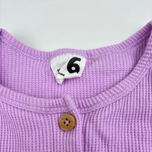Load image into Gallery viewer, Girls Cotton On, Purple waffle long-sleeve dress, GUC, size 6, L: 60cm