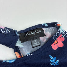 Load image into Gallery viewer, Girls Picapino, soft feel stretchy floral dress, EUC, size 3, L: 44cm