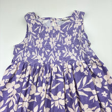 Load image into Gallery viewer, Girls Milkshake, purple floral cotton dress, GUC, size 8, L: 60cm