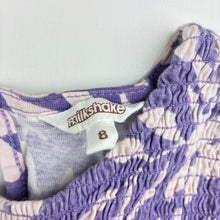Load image into Gallery viewer, Girls Milkshake, purple floral cotton dress, GUC, size 8, L: 60cm