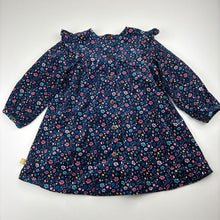 Load image into Gallery viewer, Girls Target, floral stretch corduroy cotton long sleeve dress, EUC, size 1, L: 41cm