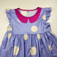 Load image into Gallery viewer, Girls lightweight, spotted short sleeve dress, EUC, size 10, L: 70cm