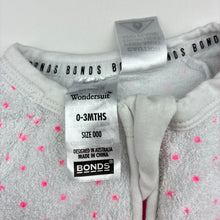 Load image into Gallery viewer, Girls Bonds, terry zip Wondersuit / zippy / romper, EUC, size 000,