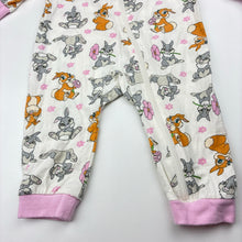 Load image into Gallery viewer, Girls Disney, Bambi Thumper, stretchy zip romper, EUC, size 00,