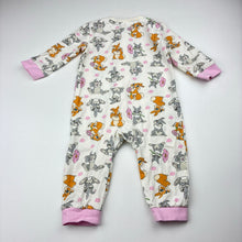 Load image into Gallery viewer, Girls Disney, Bambi Thumper, stretchy zip romper, EUC, size 00,