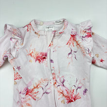 Load image into Gallery viewer, Girls Snuggle Hunny, stretchy organic cotton blend zip coverall / romper, EUC, size 000,
