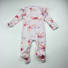 Load image into Gallery viewer, Girls Snuggle Hunny, stretchy organic cotton blend zip coverall / romper, EUC, size 000,