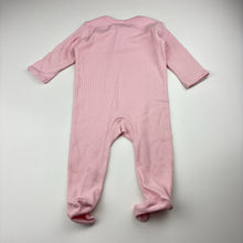 Load image into Gallery viewer, Girls Anko, pink ribbed cotton zip coverall / romper, EUC, size 000,