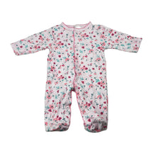 Load image into Gallery viewer, Girls Just Too Cute, floral cotton coverall / romper, EUC, size 000,
