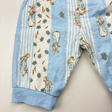 Load image into Gallery viewer, Unisex Beatrix Potter, Peter Rabbit flannel cotton pyjama pants, GUC, size 000,