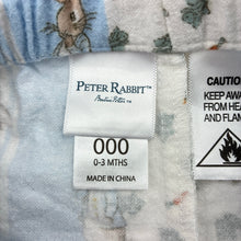 Load image into Gallery viewer, Unisex Beatrix Potter, Peter Rabbit flannel cotton pyjama pants, GUC, size 000,