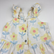 Load image into Gallery viewer, Girls Sprout, cotton lined floral lyocell / linen dress, FUC, size 2, L: 49cm