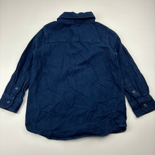 Load image into Gallery viewer, Boys Anko, navy cotton long-sleeve shirt, GUC, size 3,