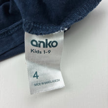 Load image into Gallery viewer, Unisex Anko, navy cotton tee / top, GUC, size 4,