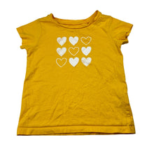 Load image into Gallery viewer, Girls Anko, yellow cotton t-shirt, hearts, GUC, size 4,
