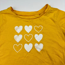 Load image into Gallery viewer, Girls Anko, yellow cotton t-shirt, hearts, GUC, size 4,