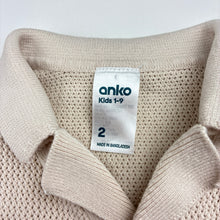 Load image into Gallery viewer, Boys Anko, knit cotton blend button up short sleeve top, GUC, size 2,