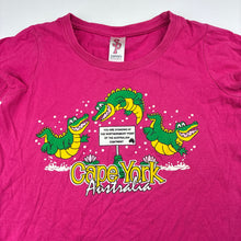 Load image into Gallery viewer, Girls Sun Prints Apparel, pink cotton t-shirt, crocodiles, FUC, size 6,