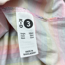 Load image into Gallery viewer, Girls KID, striped cotton casual dress, FUC, size 3, L: 51cm