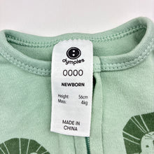 Load image into Gallery viewer, Unisex Dymples, organic cotton zip coverall / romper, GUC, size 0000,