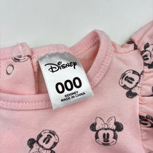 Load image into Gallery viewer, Girls Disney, Minnie Mouse, cotton blend tutu romper, GUC, size 000,