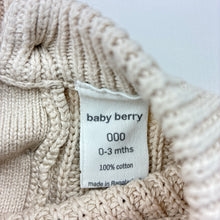Load image into Gallery viewer, Unisex Baby Berry, knitted cotton sweater/ jumper, GUC, size 000,