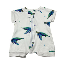Load image into Gallery viewer, Unisex ANCHOR &amp; ARROW, cotton zip romper, turtles, FUC, size 0000,
