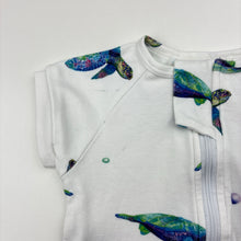 Load image into Gallery viewer, Unisex ANCHOR &amp; ARROW, cotton zip romper, turtles, FUC, size 0000,