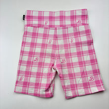 Load image into Gallery viewer, Girls Rock Your Kid, Barbie, checked stretchy bike shorts, FUC, size 7,