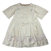 Load image into Gallery viewer, Girls SOURIS, striped lightweight dress, lace trim, EUC, size 6, L: 60cm