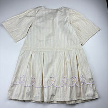 Load image into Gallery viewer, Girls SOURIS, striped lightweight dress, lace trim, EUC, size 6, L: 60cm