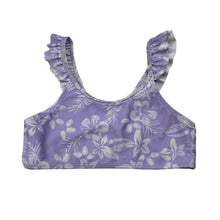 Load image into Gallery viewer, Girls Piping Hot, purple floral swim top, FUC, size 7,