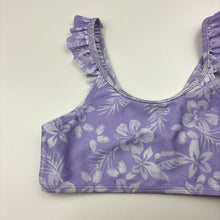Load image into Gallery viewer, Girls Piping Hot, purple floral swim top, FUC, size 7,