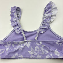 Load image into Gallery viewer, Girls Piping Hot, purple floral swim top, FUC, size 7,