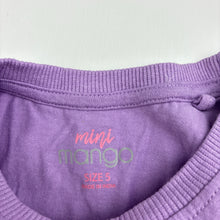 Load image into Gallery viewer, Girls Mango, purple cotton long sleeve top, FUC, size 5,
