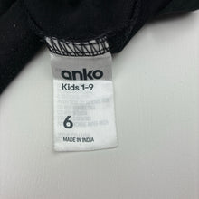 Load image into Gallery viewer, Unisex Anko, black cotton t-shirt, EUC, size 6,