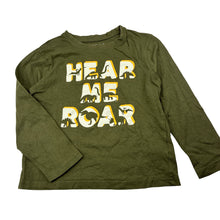 Load image into Gallery viewer, Boys Primark, khaki cotton long-sleeve top, dinosaurs, GUC, size 6-7,