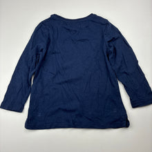 Load image into Gallery viewer, Girls Cotton On, navy cotton long sleeve top, flip sequin star, GUC, size 3,