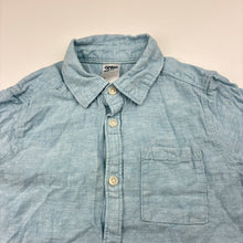 Load image into Gallery viewer, Boys Anko, blue linen / cotton short sleeve shirt, EUC, size 2,