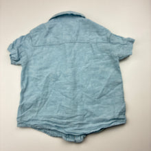 Load image into Gallery viewer, Boys Anko, blue linen / cotton short sleeve shirt, EUC, size 2,