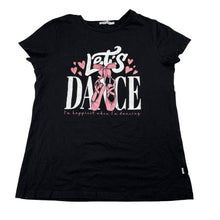Load image into Gallery viewer, Girls Ollie's Place, black stretchy t-shirt, dance, EUC, size 12,
