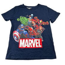 Load image into Gallery viewer, Boys Marvel, superhero navy cotton t-shirt, GUC, size 10,